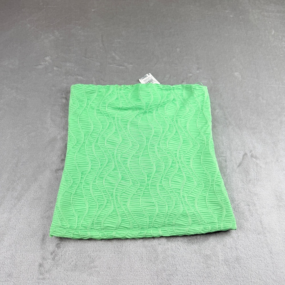Bar III Women's XS Textured Strapless Tube Top Green